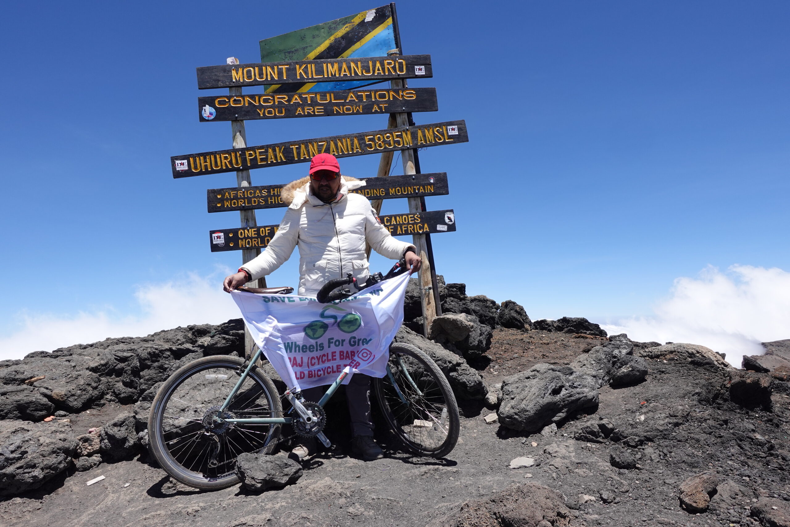 Mount kilimanjaro (highest peak of africa with bicycle)